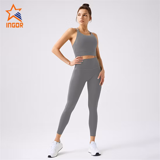 Ingor Sportswear Abbigliamento sportivo Abbigliamento da donna personalizzato Abbigliamento sportivo da palestra Leggings con tessuto riciclato e sostenibile