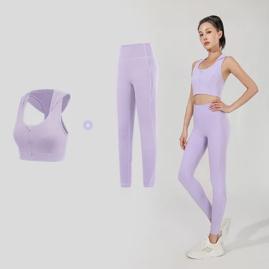 Abbigliamento sportivo da palestra Abbigliamento sportivo Set da yoga Leggings da donna con felpa con cappuccio Leggings sportivi Set da yoga da 2 pezzi